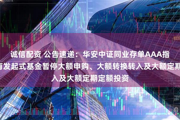 诚信配资 公告速递:华安中证同业存单AAA指数7天持有发起式基金暂停大额申购、大额转换转入及大额定期定额投资