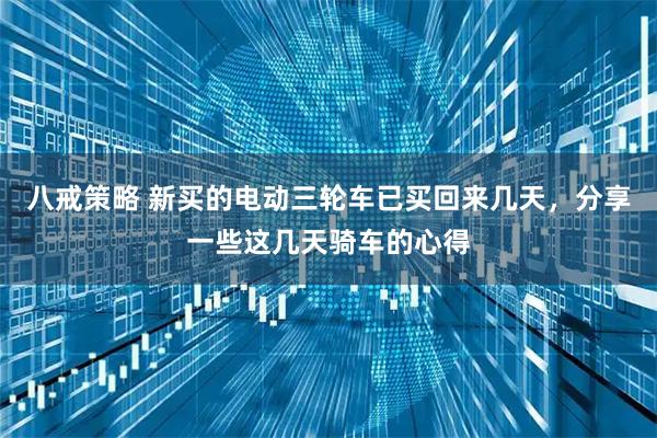 八戒策略 新买的电动三轮车已买回来几天，分享一些这几天骑车的心得