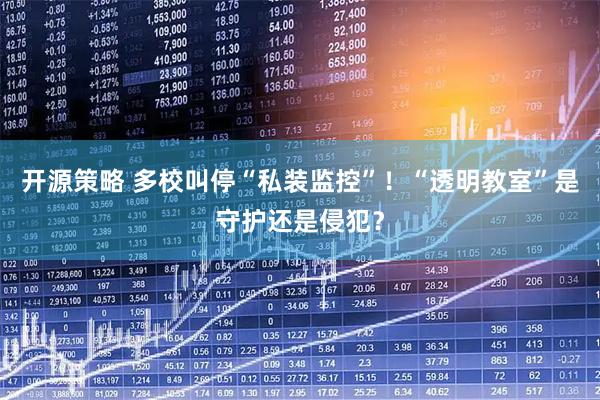 开源策略 多校叫停“私装监控”！“透明教室”是守护还是侵犯？