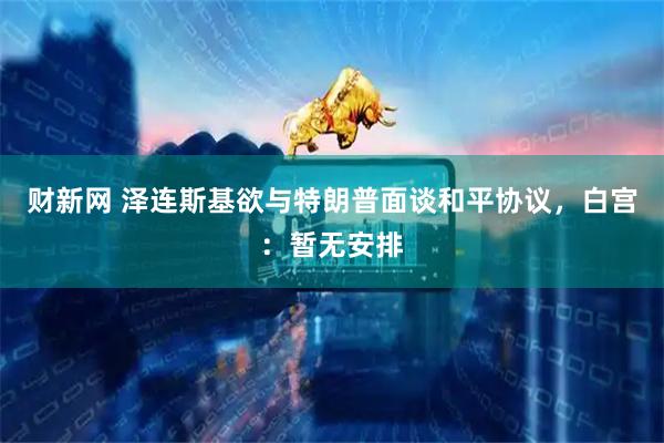 财新网 泽连斯基欲与特朗普面谈和平协议，白宫：暂无安排